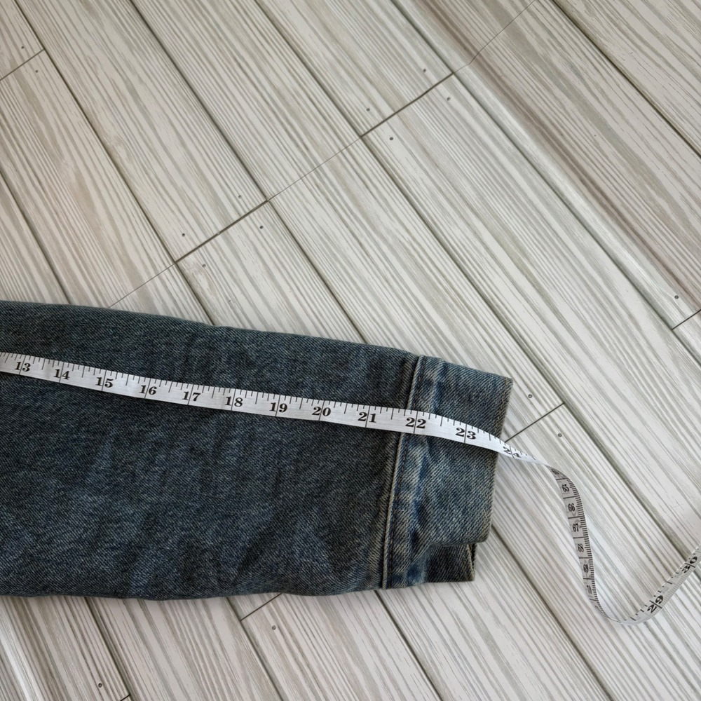 Levi's Sherpa‎ Lined Denim Jacket Distressed Fade Trucker Y2K Grunge Size S - Picture 9 of 11